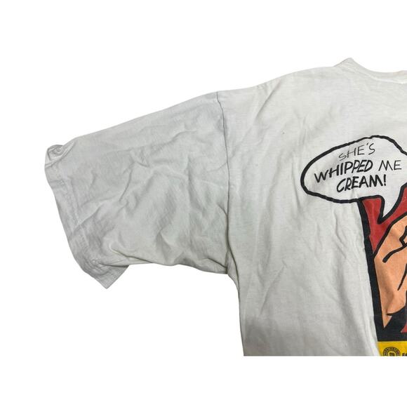 Vtg Distressed 90s Boddingtons Manchester Bitter Beer By ‘Eck Comic XL T-shirt - Picture 13 of 15